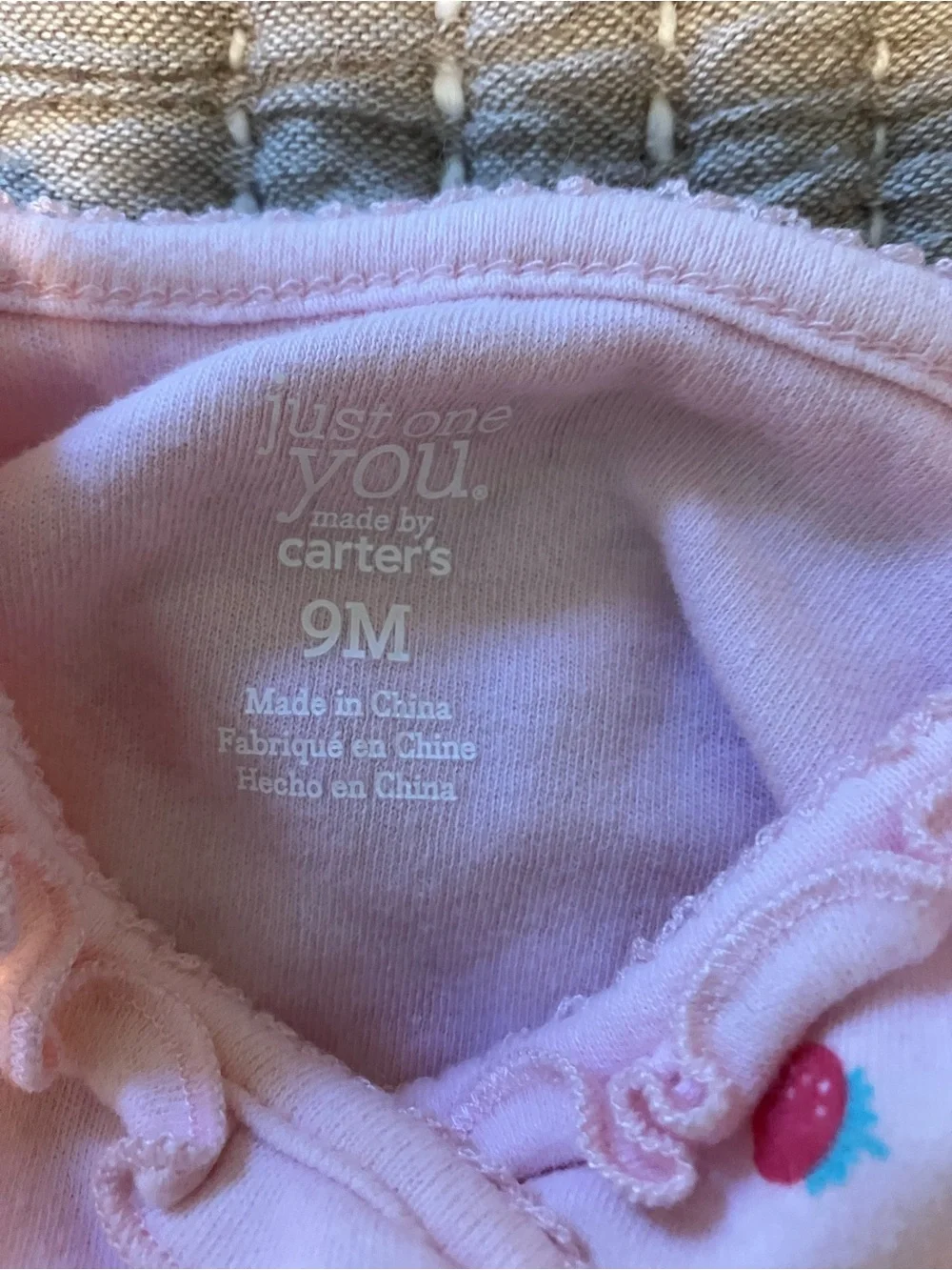 NEW Carter's Light Pink Strawberry Footed One-Piece